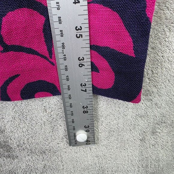Womens Talbots Pink & Navy Floral Sheath 100% Linen Dress Cap Sleeve Size 4 - Picture 8 of 9